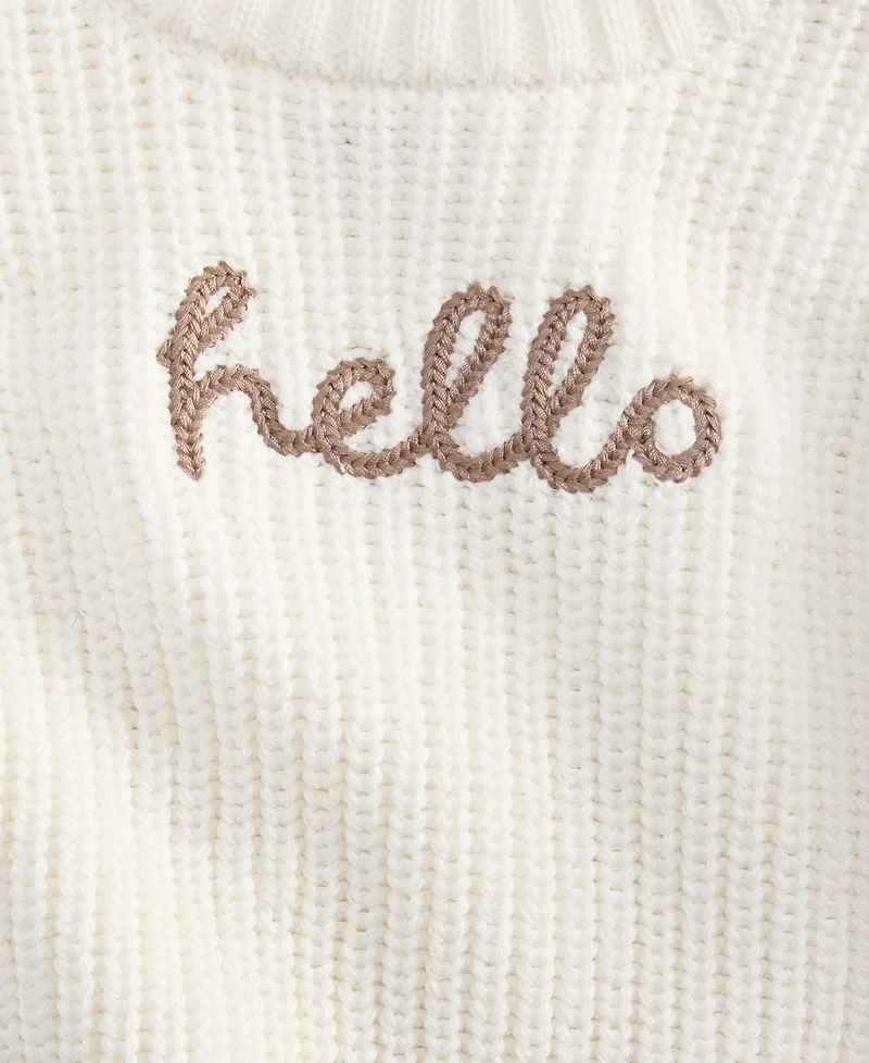 First Impressions Baby 0M-24M Mix & Match Long-Sleeve Cotton Hello Sweater, Macy's Exclusive
