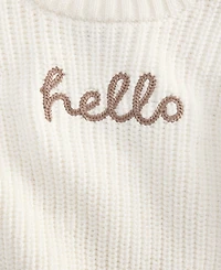 First Impressions Baby 0M-24M Mix & Match Long-Sleeve Cotton Hello Sweater, Macy's Exclusive