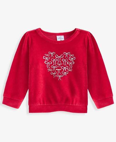 First Impressions Baby Girls' 3M-24M Mix & Match Long-Sleeve Bows Heart Velour Top, Macy's Exclusive