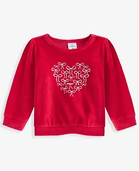 First Impressions Baby Girls' 3M-24M Mix & Match Long-Sleeve Bows Heart Velour Top, Macy's Exclusive