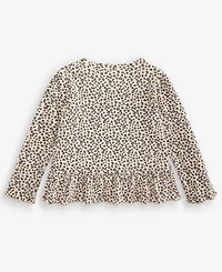 First Impressions Baby Girls' 3M-24M Mix & Match Long-Sleeve Leopard-Print Peplum Top, Macy's Exclusive