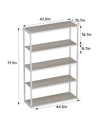 5-Shelf Heavy-Duty Adjustable Garage Storage Shelving, White (47.2 in. W x 71.1 in. H x 15.7 in. D