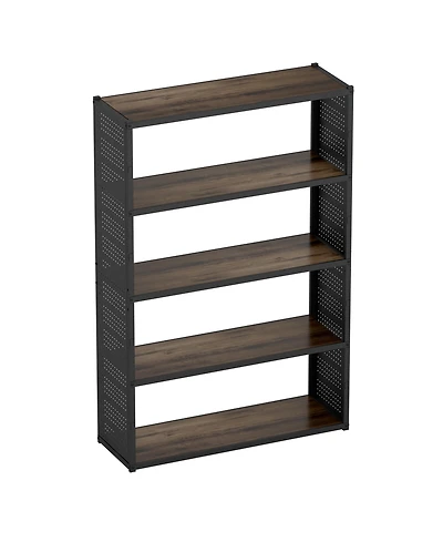5-Shelf Heavy-Duty Adjustable Garage Storage Shelving with Side Pegboards