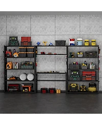 Heavy-Duty Wide Garage Storage and Workstation System with Side Pegboards, Black (144.2 in. W x 71.1 in. H x 15.7 in. D
