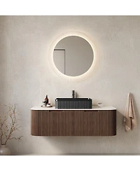 Sillysis Wall Mounted Bathroom Vanity with Ceramic Sink,Plywood Cabinet, Soft Close Drawer, Pre-assembled