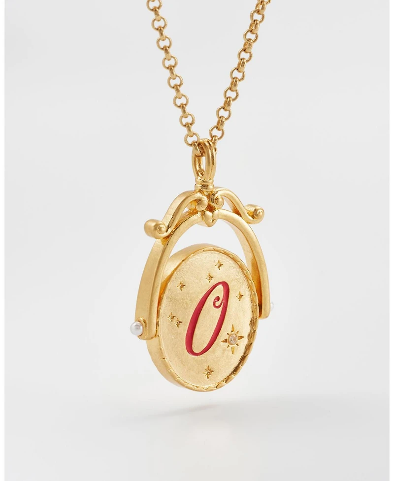 Fable England O Initial Orchid Gold Spinner Chain Necklace