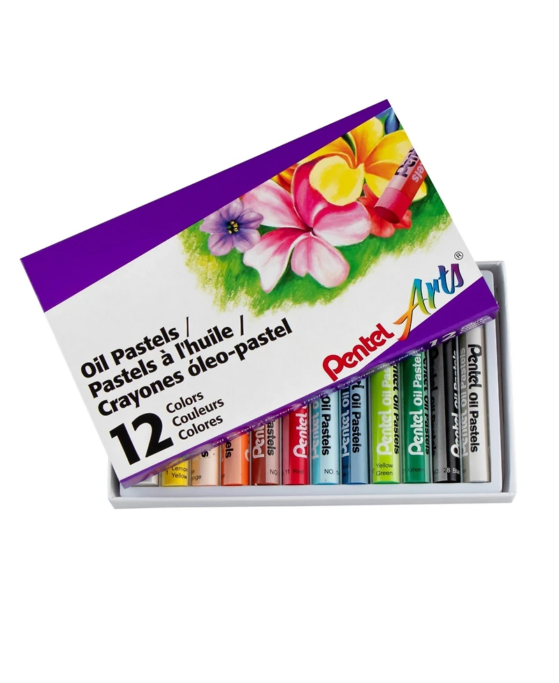 Pentel Oil Pastels Box Set with 12 Count Sets Pack of 12