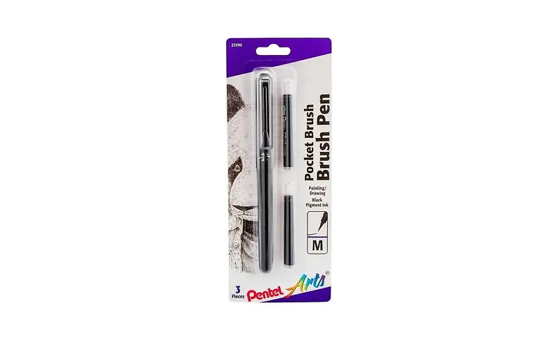 Pentel Pocket Brush Pen with 2 Refills