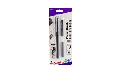 Pentel Pocket Brush Pen with 2 Refills