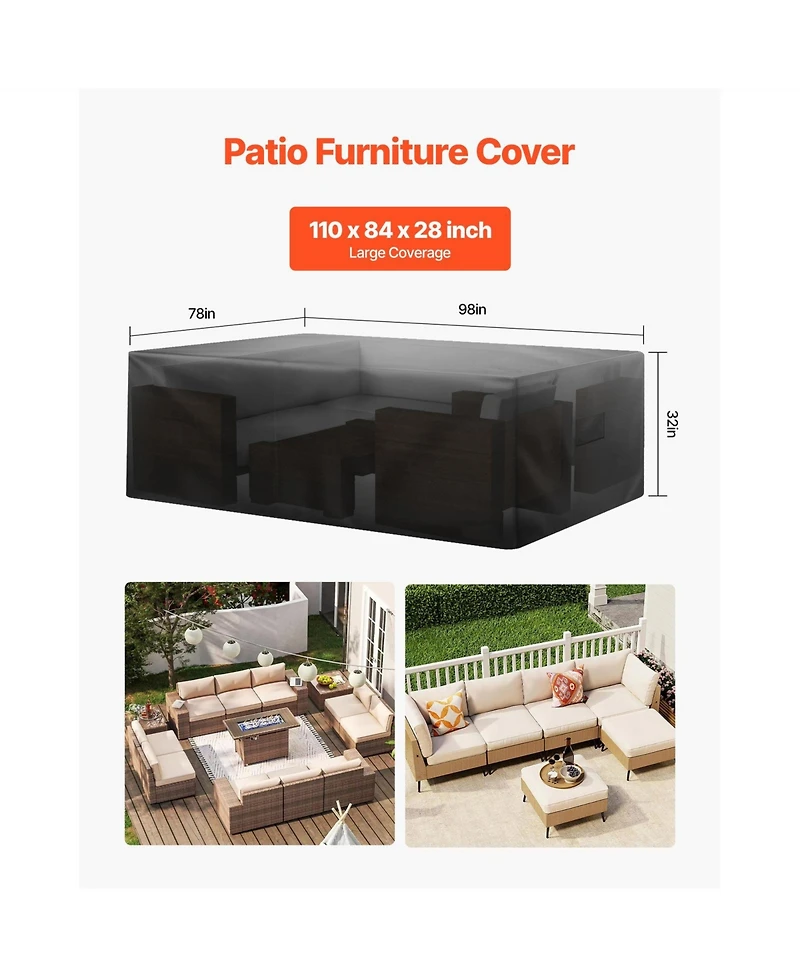 Cozito Patio Furniture Cover in 420D Oxford Rectangular Table Cover