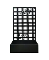 Asagikoiai 70.9" Outdoor Metal Planter Box with Trellis Lattice, Raised Garden Bed for Patio
