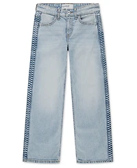 abercrombie kids Girls' 5-16 Braided High-Rise Wide-Leg Jeans