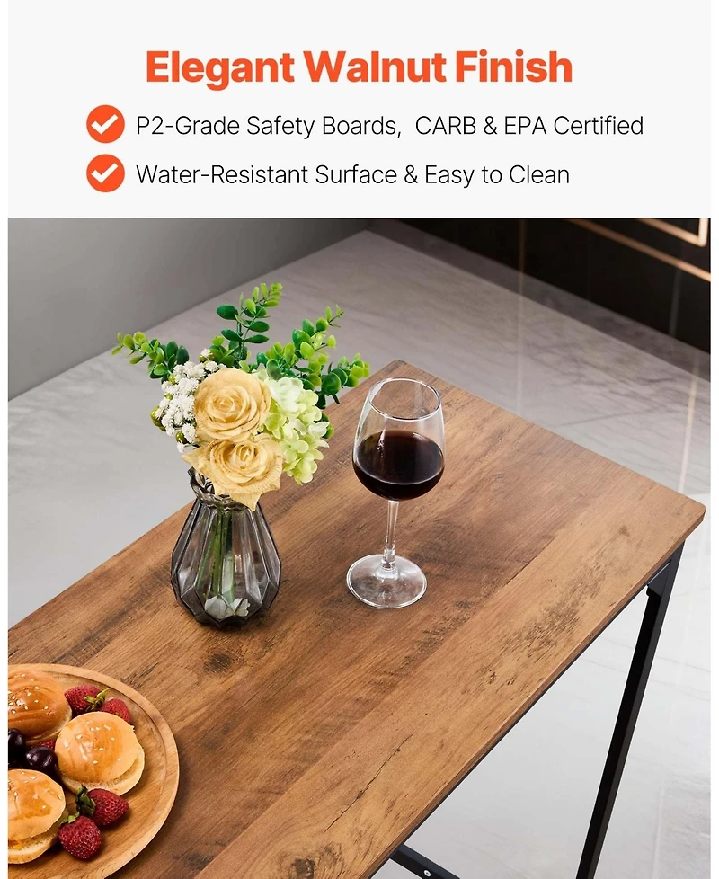 Sugift Bar Table, 1Piece 53 Kitchen High Top Table for Balcony, Living Room