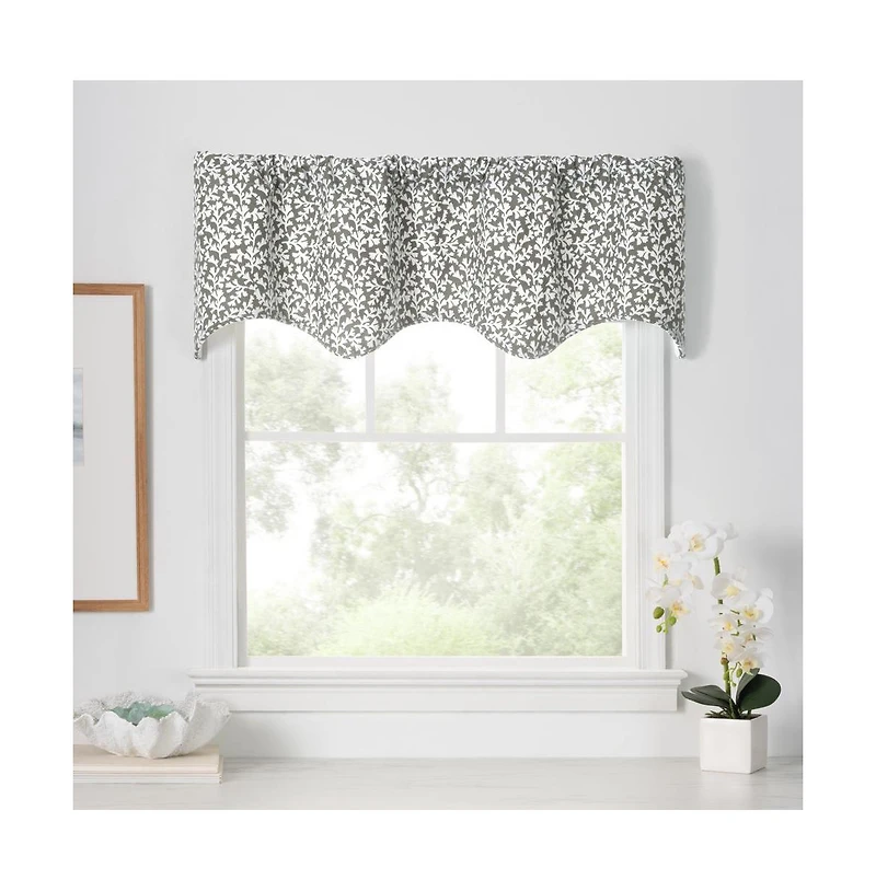 Ellis Curtain Sea Tumble 3inch Rod Pocket Cotton Machine Wash and Dry Scallop Valance Lined