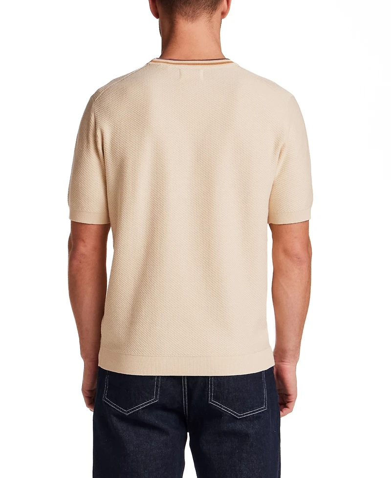Weatherproof Vintage Men's Textured Banded Crewneck Sweater