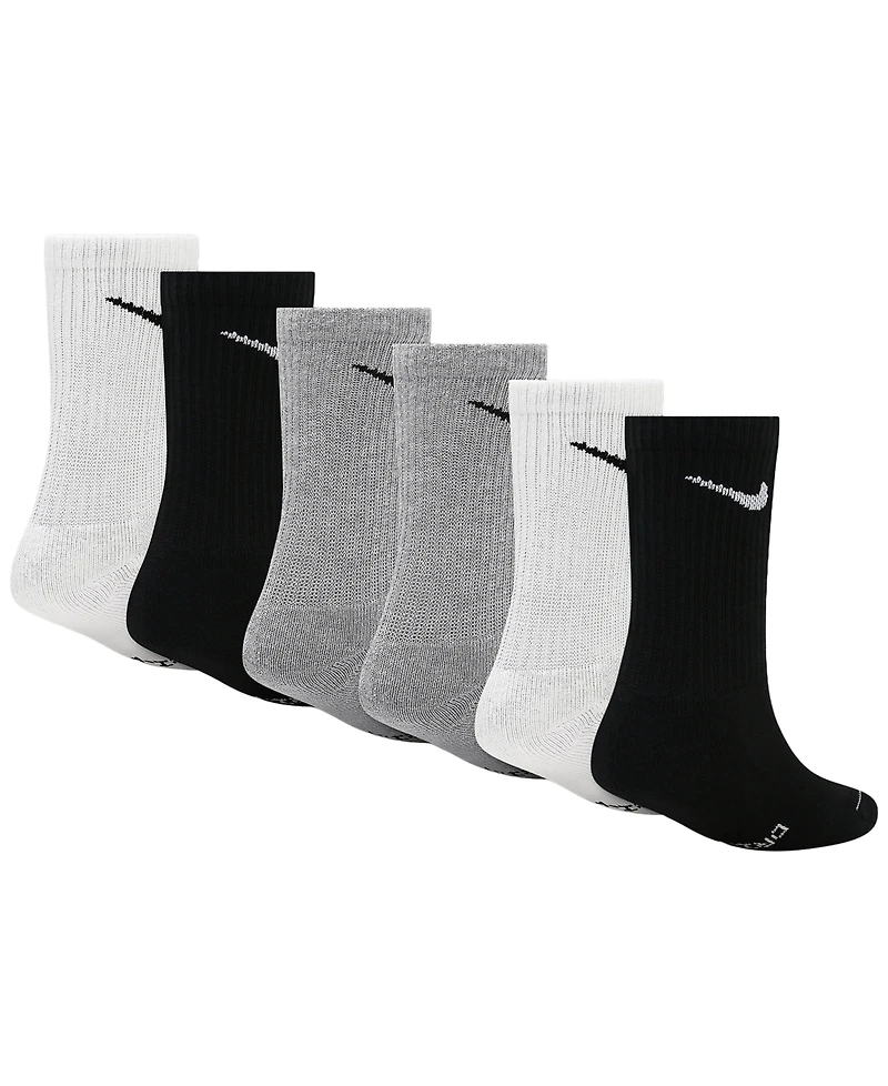 Nike Boys' and Girls' 4-7 Dri-fit Elevated Crew Socks, 6-Pack