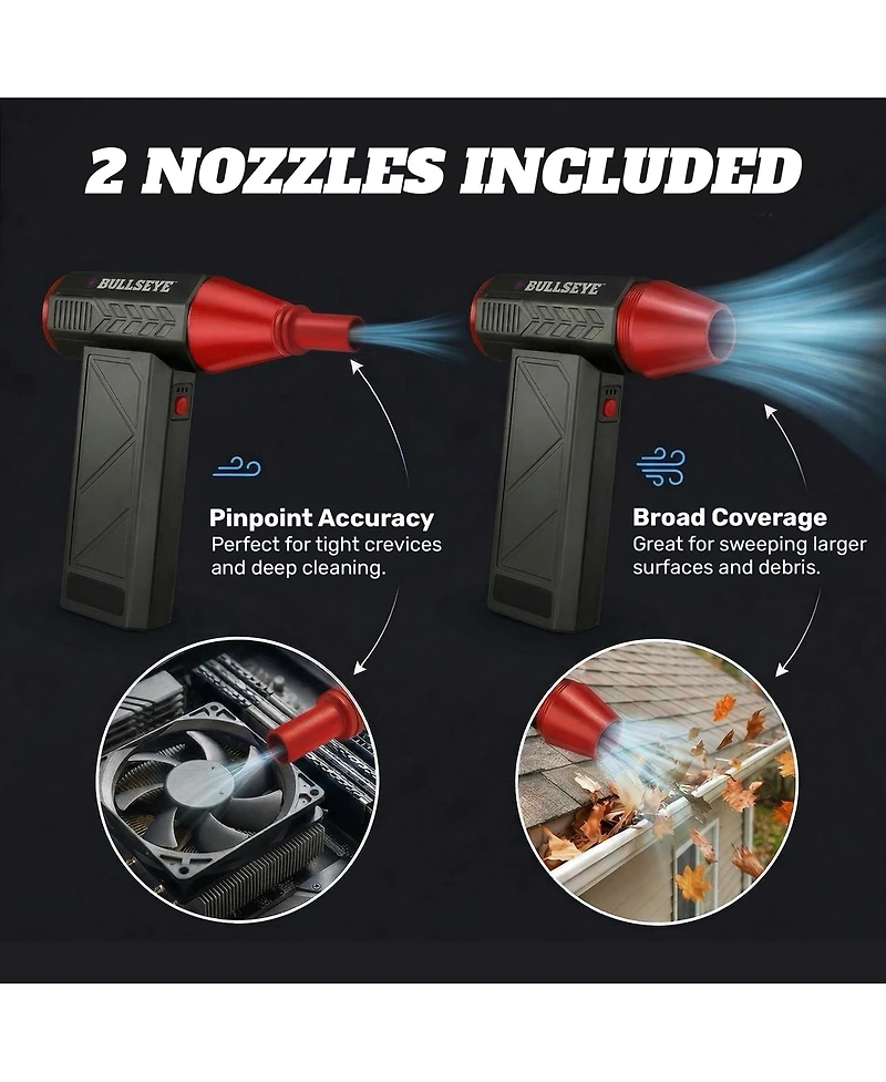 Bullseye Air Blaster Portable 130,000 Rpm 4000mAh Compressed Air Rechargeable Electric Duster