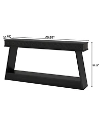 Slickblue 70.8" Farmhouse Console Table with Shelves for Living Room