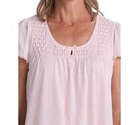 Miss Elaine Women's Short-Sleeve Solid Short Nightgown