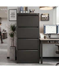 gaomon 4-Drawer File Cabinet with Lock – Metal File Storage Cabinet for Home Offices, Adjustable Hanging Folders