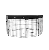 Ruie 8 Panel Foldable Metal Dog Playpen 30 in Tall with Oxford Top Cover