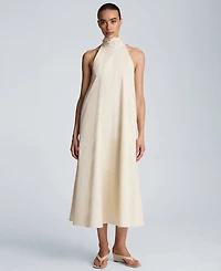 Kenneth Cole Women's Tie Back Halter Neck Midi Dress