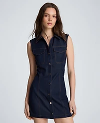 Kenneth Cole Women's Two Pocket Mini Shirt Dress
