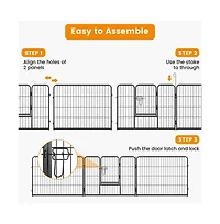 Ruie 8-Panel Foldable Pet Playpen Indoor Outdoor Pet Fence with Door