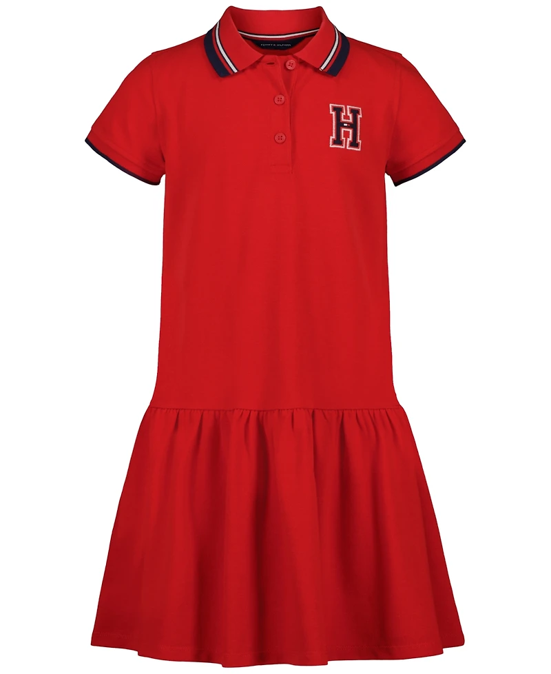 Tommy Hilfiger Girls' 7-16 Embroidered Short-Sleeve Polo Dress