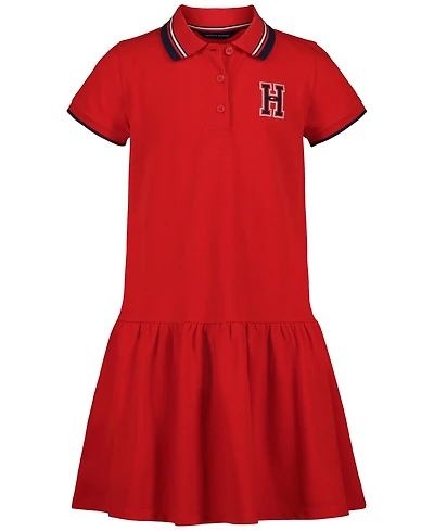 Tommy Hilfiger Girls' 7-16 Embroidered Short-Sleeve Polo Dress