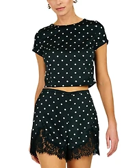 Line & Dot Women's Sophie Polka Lace Trim Shorts