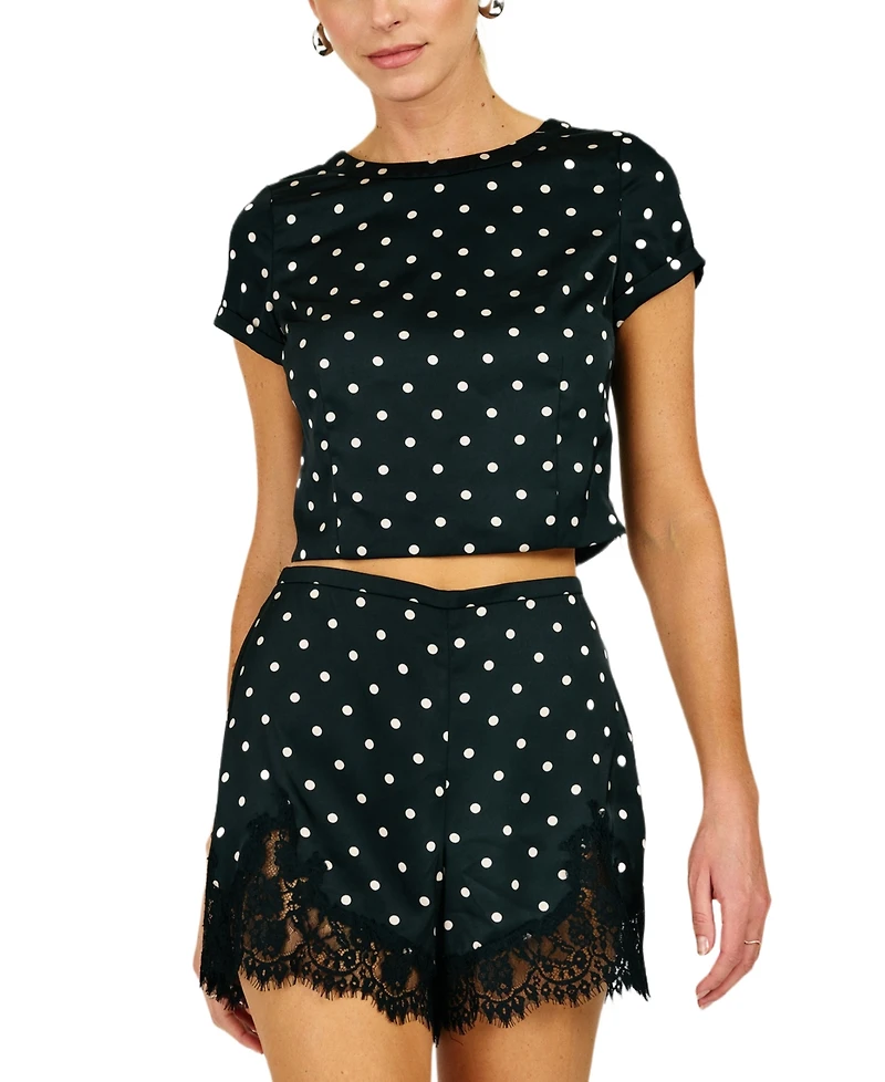 Line & Dot Women's Sophie Polka Crewneck Short-Sleeve Top