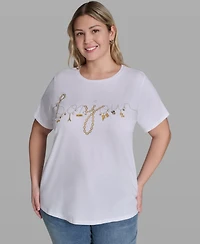 Karl Lagerfeld Paris Plus Script Bonjour T-Shirt