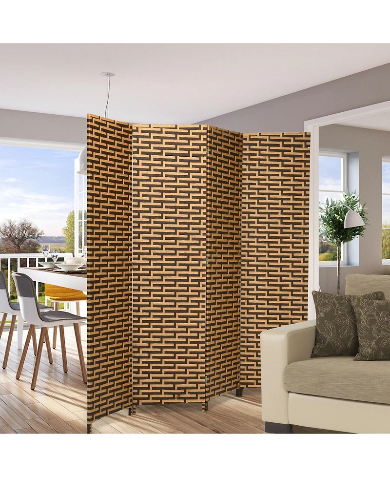 sumyeg 4-Panel Folding Privacy Room Divider with Rustproof Hinges for Indoor Separation