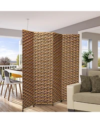 sumyeg 4-Panel Folding Privacy Room Divider with Rustproof Hinges for Indoor Separation