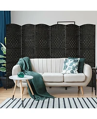 sumyeg 6-Foot 6-Panel Folding Fiber Room Divider Screen with Woven Texture