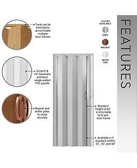 sumyeg With Pvc Foldable Accordion Door Room Divider for Indoor Space Separation and Privacy Use
