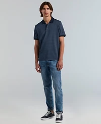 Perry Ellis Men's Jacquard Cotton Stripe Polo Shirt