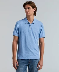 Perry Ellis Men's Jacquard Geo Texture Polo Shirt
