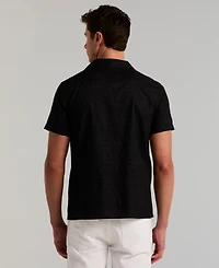 Perry Ellis Men's Jacquard Novelty Camp Shirt