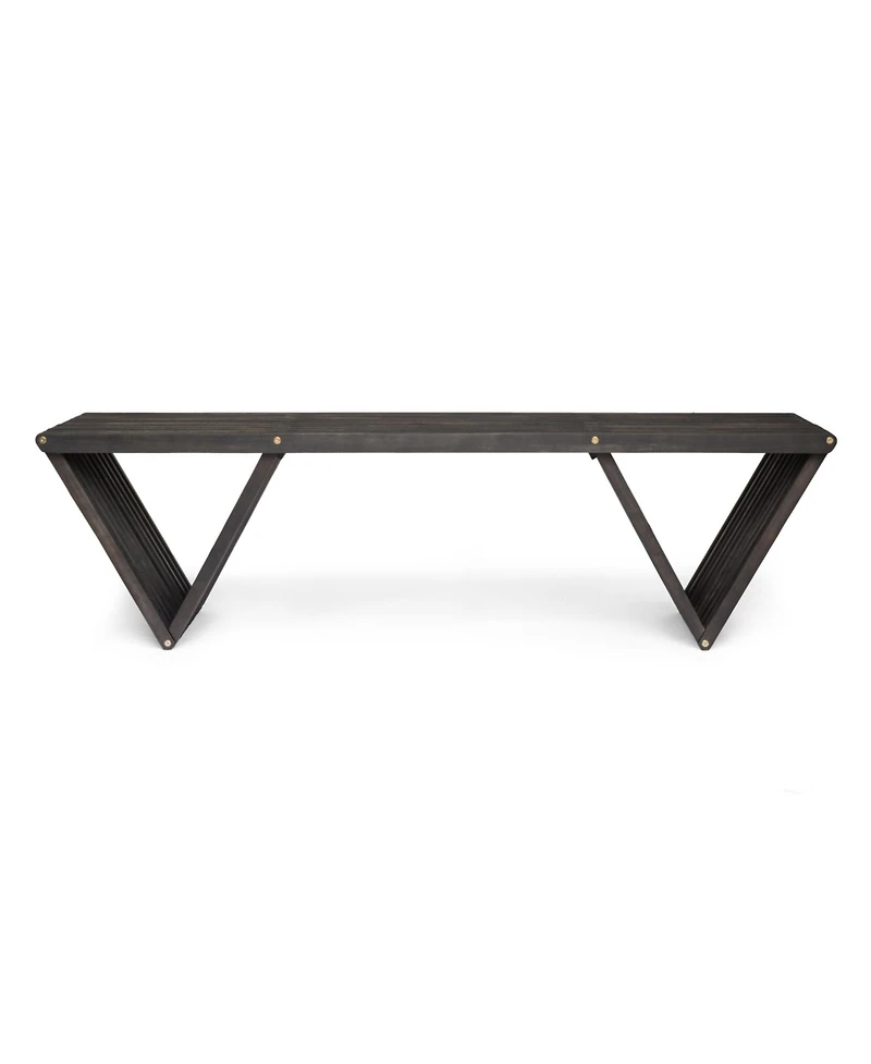 Flynama Transitional Slatted Acacia Wood Bench