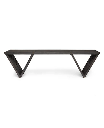 Flynama Transitional Slatted Acacia Wood Bench