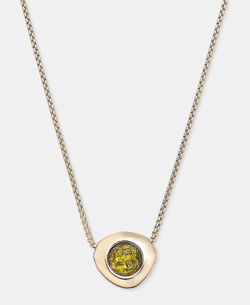 Anne Klein Stone Pebble Pendant Necklace, 16" + 3" extender
