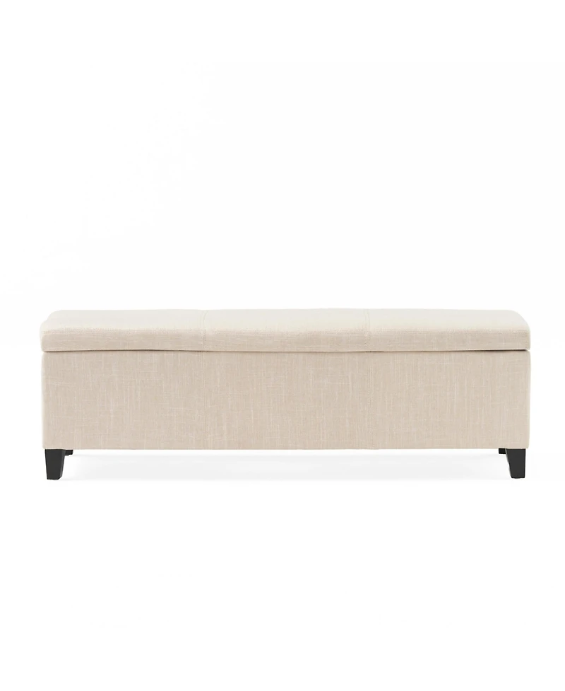 Flynama Upholstered Storage Ottoman Bench with Solid Wood Legs