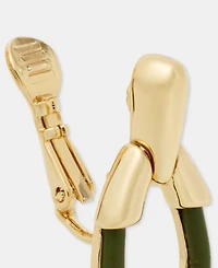 Anne Klein Leather Tear-Shape Clip-On Drop Earrings