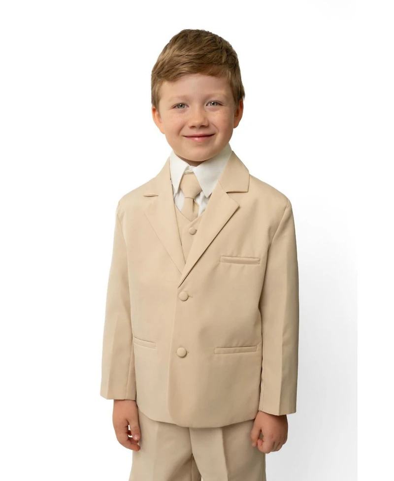Peanut Butter Collection Toddler Boys Joey 5-Piece Shirt, Tie, Jacket, Vest and Pants Suit Set