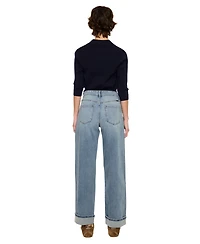 KanCan Women's Bellen Essentials High Rise Wide Leg Jeans