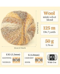 Aeelike 6-Piece Gradient Yarn Set for Crocheting, 50g Each, Soft Ombre Yarn Skeins for Diy Blankets Scarves Hats