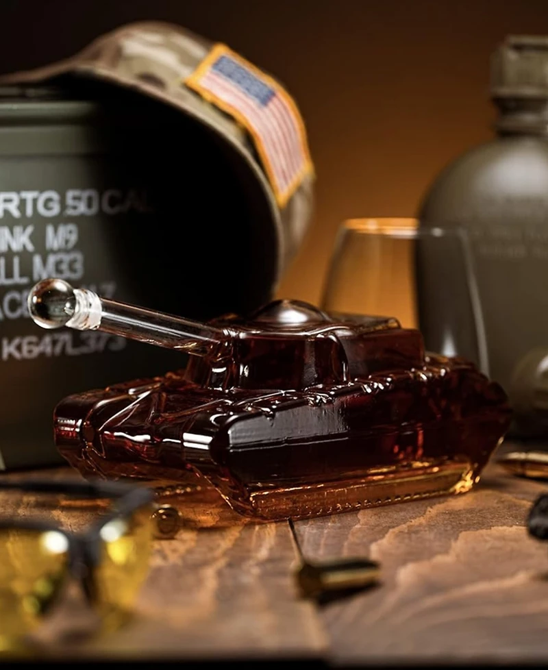 The Wine Savant Army Tank 34 oz. Whiskey Decanter