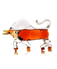 The Wine Savant Charging Bull Head Down 34 oz. Whiskey Decanter